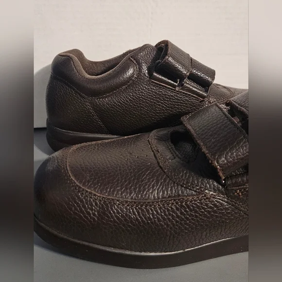 PW Minor Mens Shoes 9 Dark Brown Leather Velcro - Picture 4 of 12